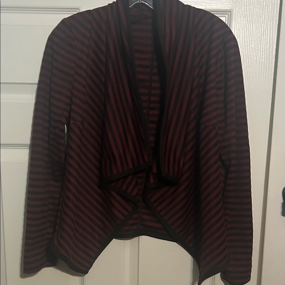 New Directions Red and Black Striped‎ Top